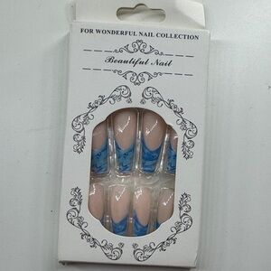 Blue Tip Press-On Nails